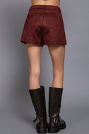 Short de gamuza tiro alto