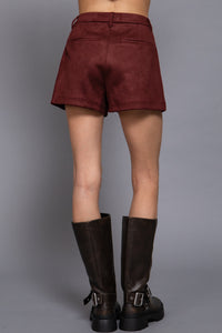 Short de gamuza tiro alto