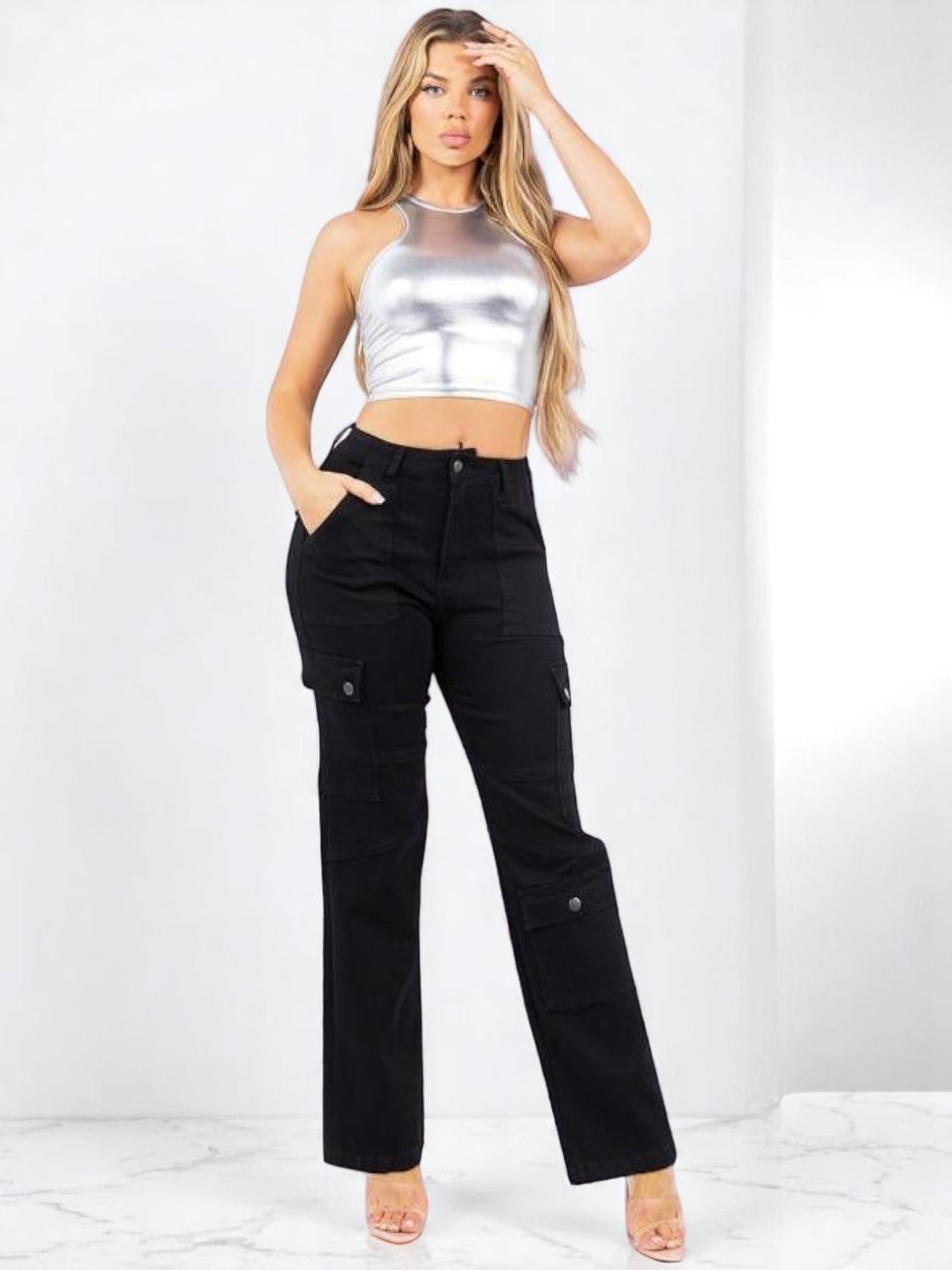 Pantalon Cargo Negro