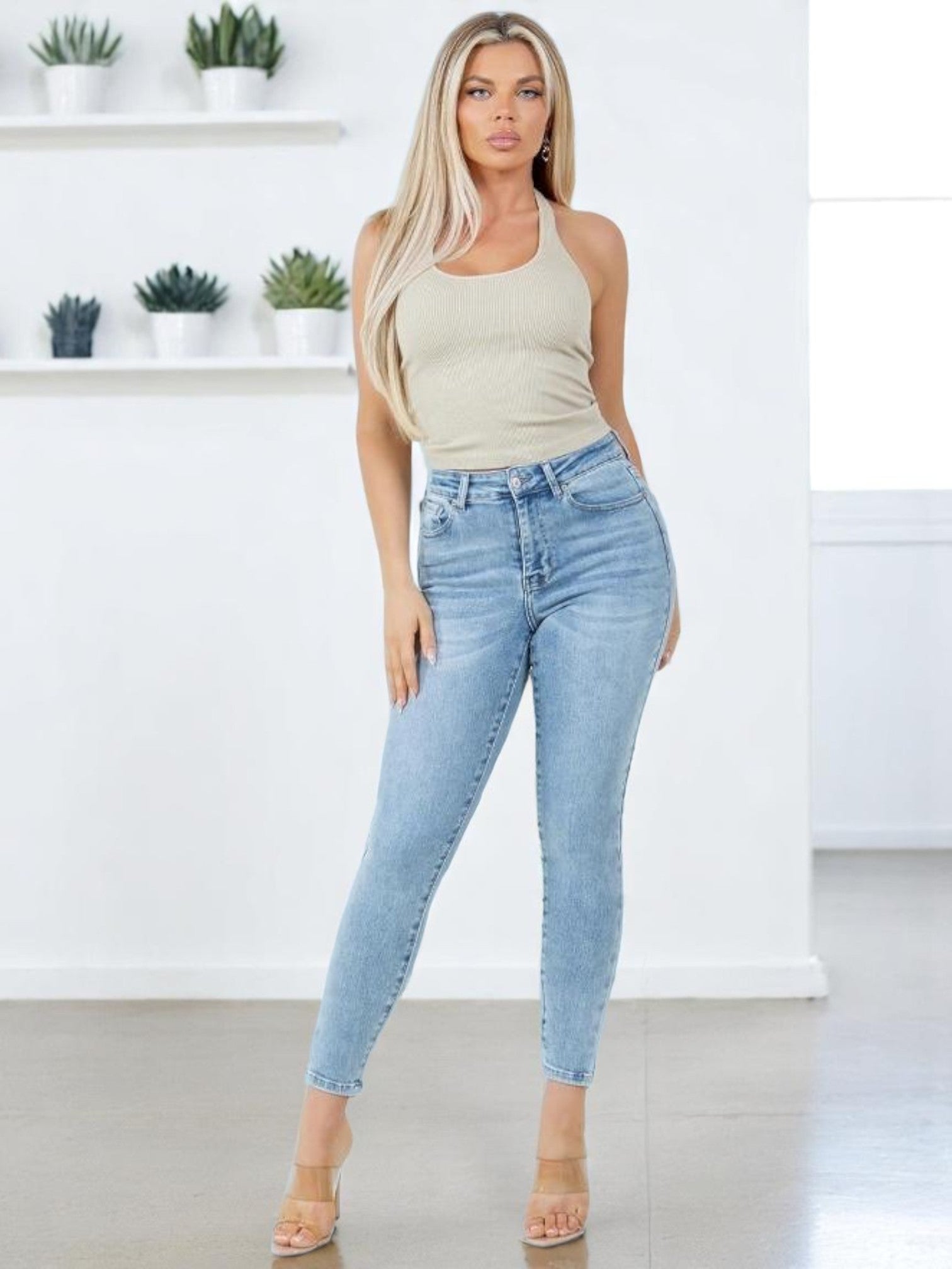 Pantalon Skinny de Mezclilla