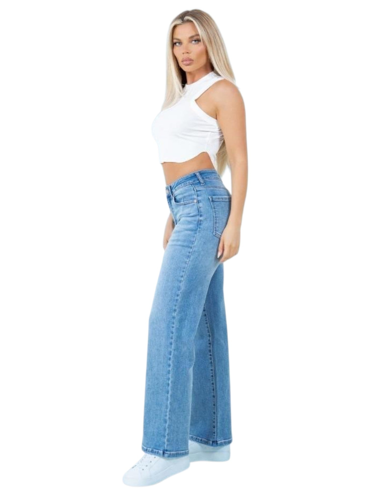 Pantalon Recto de Mezclilla