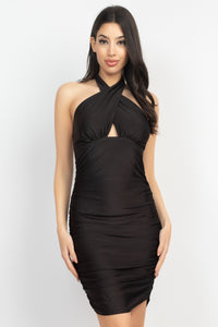 Vestido Ajustado Con Escote Cruzado