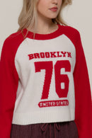 Suéter blanco con azul brooklyn 76