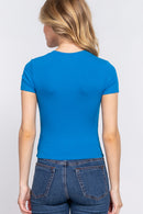 Blusa de Tejido Acanalado Manga Corta