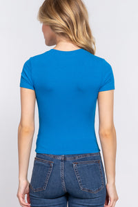 Blusa de Tejido Acanalado Manga Corta
