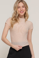 Blusa Semitransparente de Manga Corta