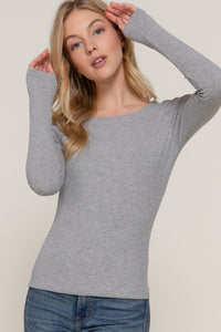 Blusa acanalada manga larga