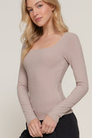 Blusa acanalada cuello cuadrado