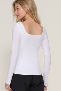 Blusa acanalada cuello cuadrado