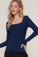 Blusa manga larga escote cuadrado