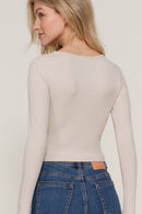 Blusa manga larga escote cuadrado