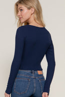 Blusa manga larga escote cuadrado