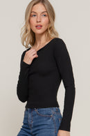 Blusa básica manga larga