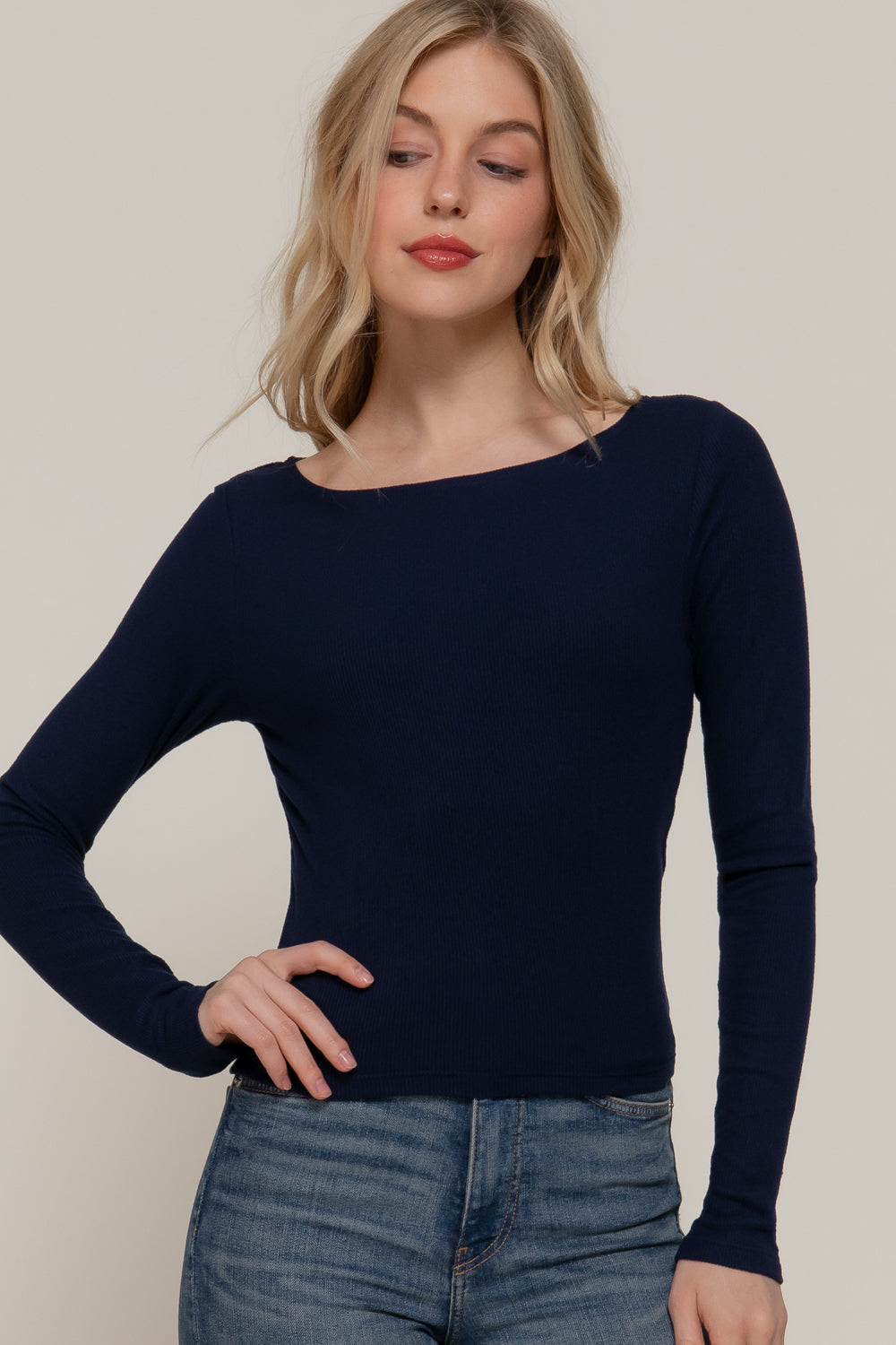 Blusa básica manga larga