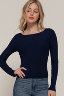 Blusa básica manga larga