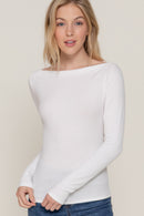 Blusa básica cuello barco