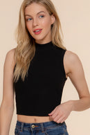 Top Sin Mangas Corte Crop para Mujer
