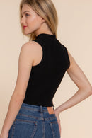 Top Sin Mangas Corte Crop para Mujer
