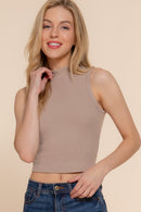 Top Sin Mangas Corte Crop para Mujer