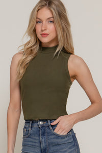Top Sin Mangas Corte Crop para Mujer