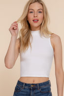 Top Sin Mangas Corte Crop para Mujer