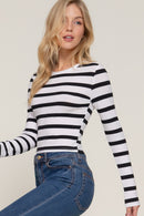 Blusa Manga Larga Rayas para Mujer