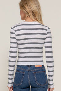 Blusa Manga Larga Rayas para Mujer