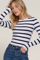 Blusa Manga Larga Rayas para Mujer
