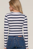 Blusa Manga Larga Rayas para Mujer