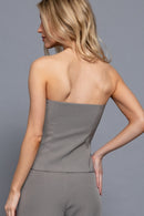 Corset Strapless con Botones al Frente
