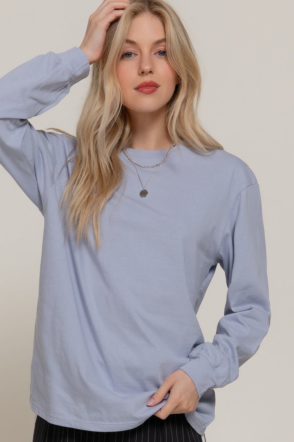 Blusa Básica Blanca Manga Larga