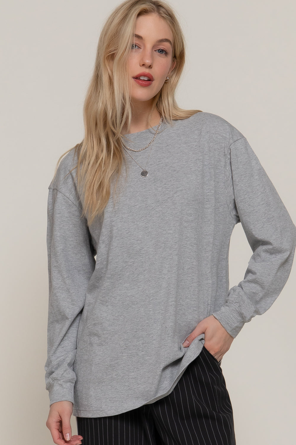 Blusa Básica Blanca Manga Larga