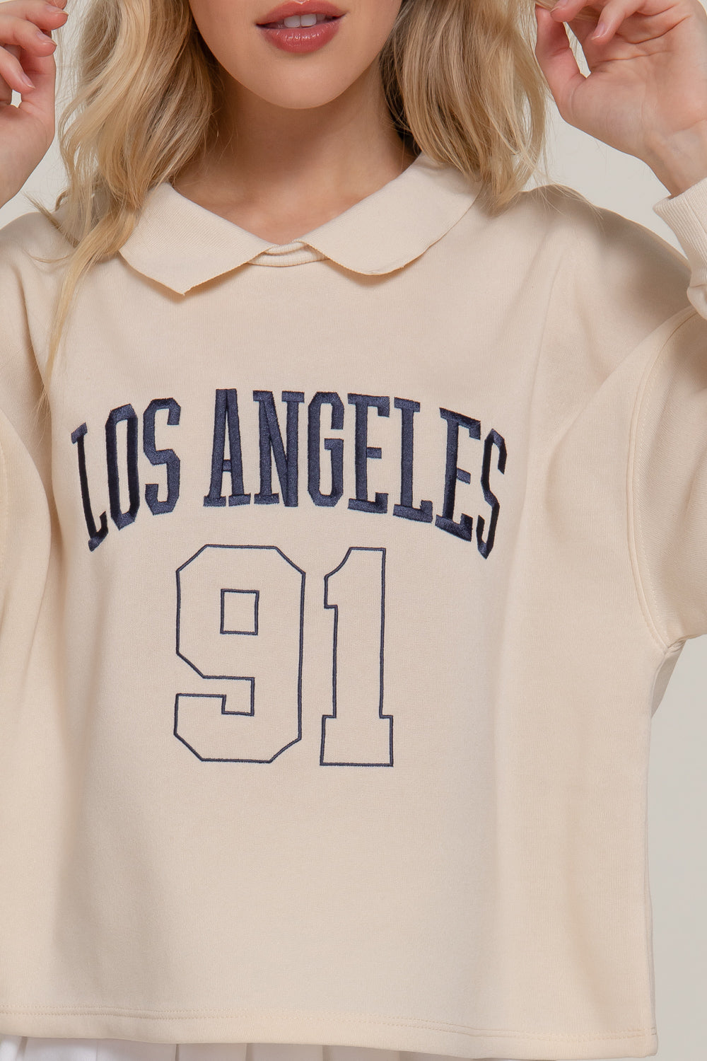 Sudadera Casual Los Angeles con Cuello Peter Pan
