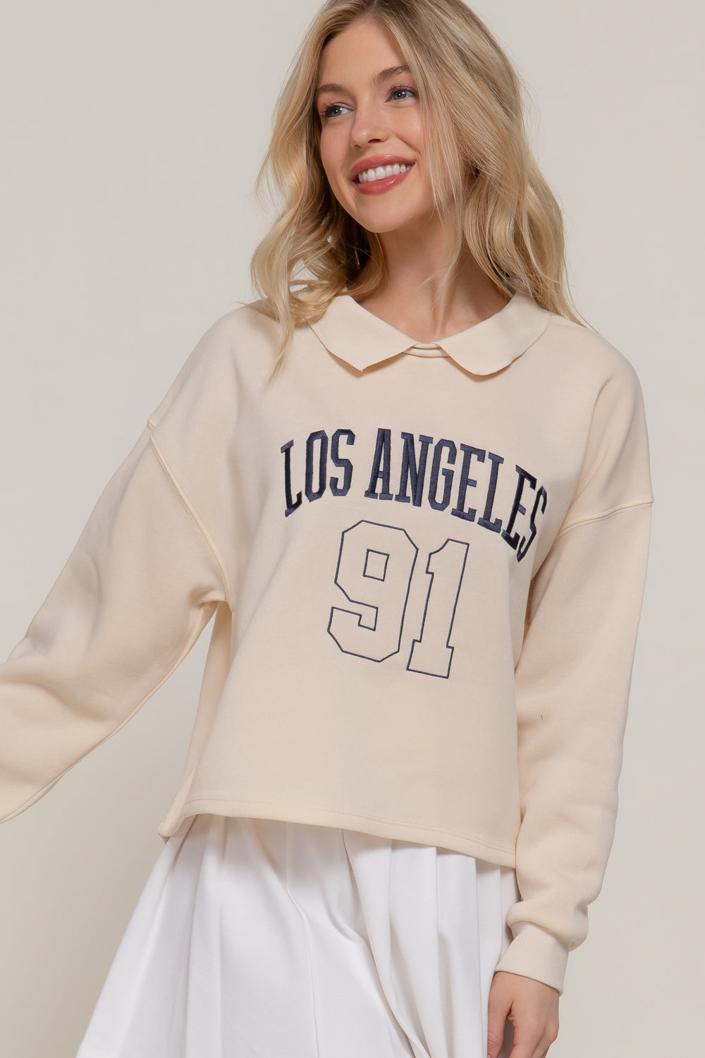 Sudadera Casual Los Angeles con Cuello Peter Pan