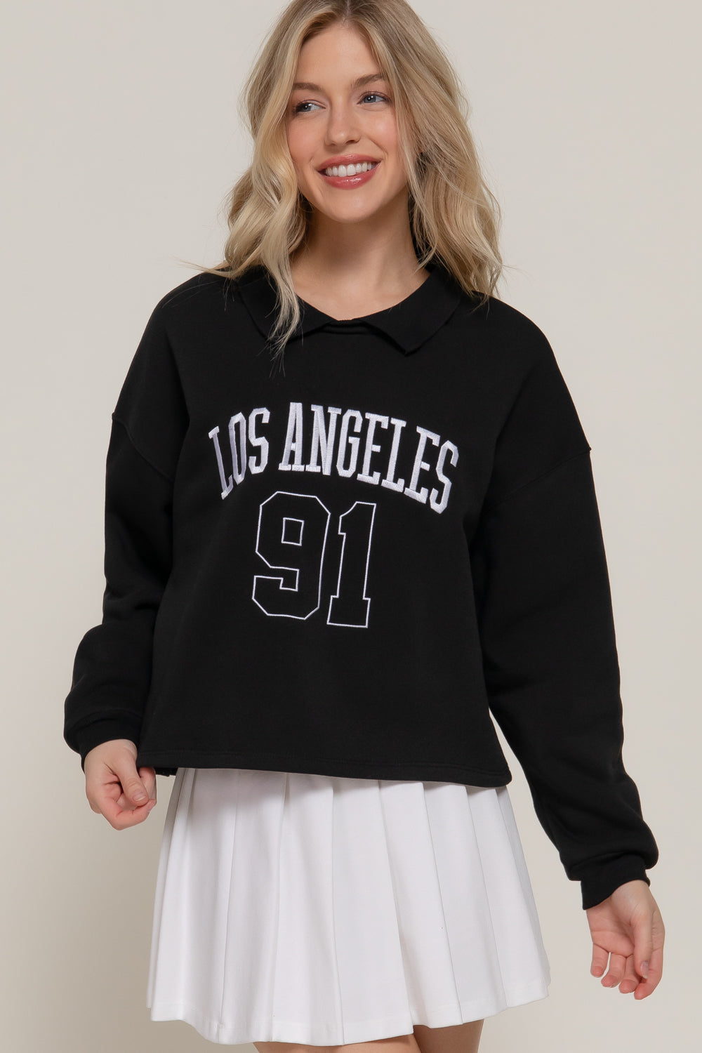 Sudadera Casual Los Angeles con Cuello Peter Pan
