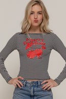 Blusa de rayas con cerezas