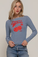 Blusa de rayas con cerezas