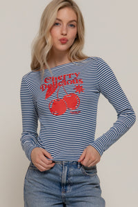 Blusa de rayas con cerezas