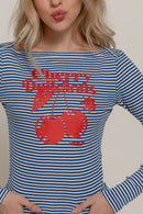 Blusa de rayas con cerezas