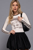 playera blanca mornings estampado rojo