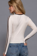 playera blanca mornings estampado rojo