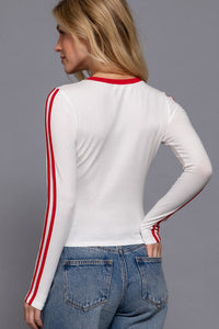 playera blanca mornings estampado rojo