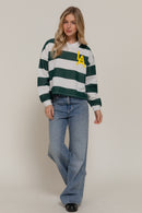 Sudadera estampada estilo universitario