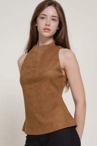 Blusa sin mangas cuello redondo