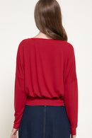 Blusa canalé cuello V con botones