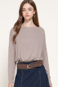 Blusa canalé cuello V con botones
