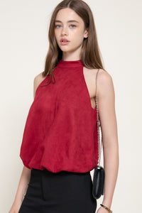 Blusa halter estilo globo