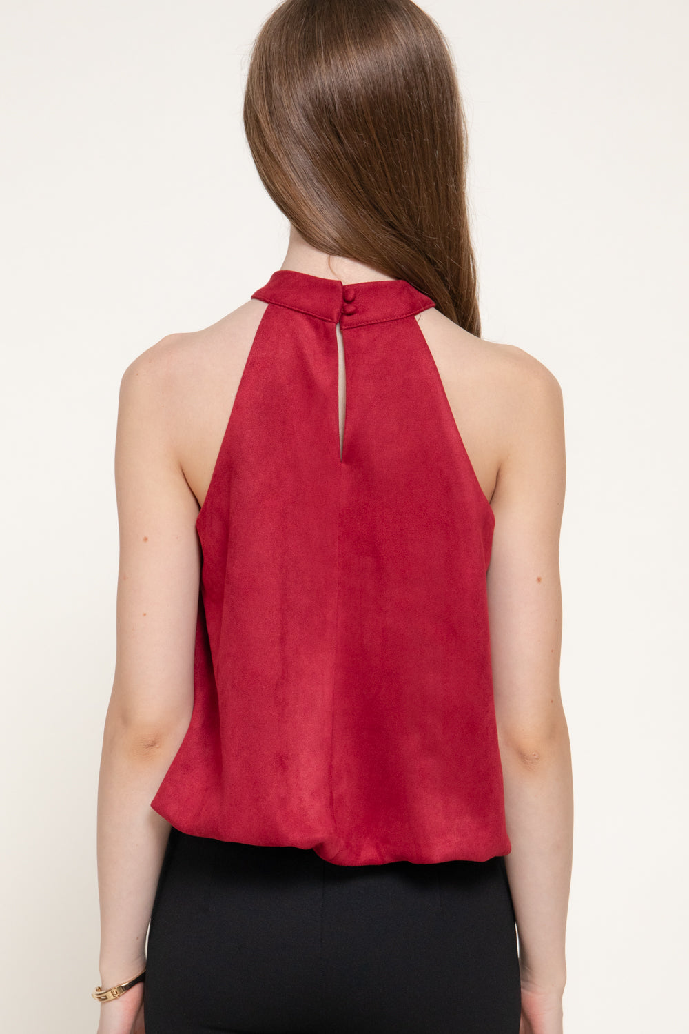 Blusa halter estilo globo