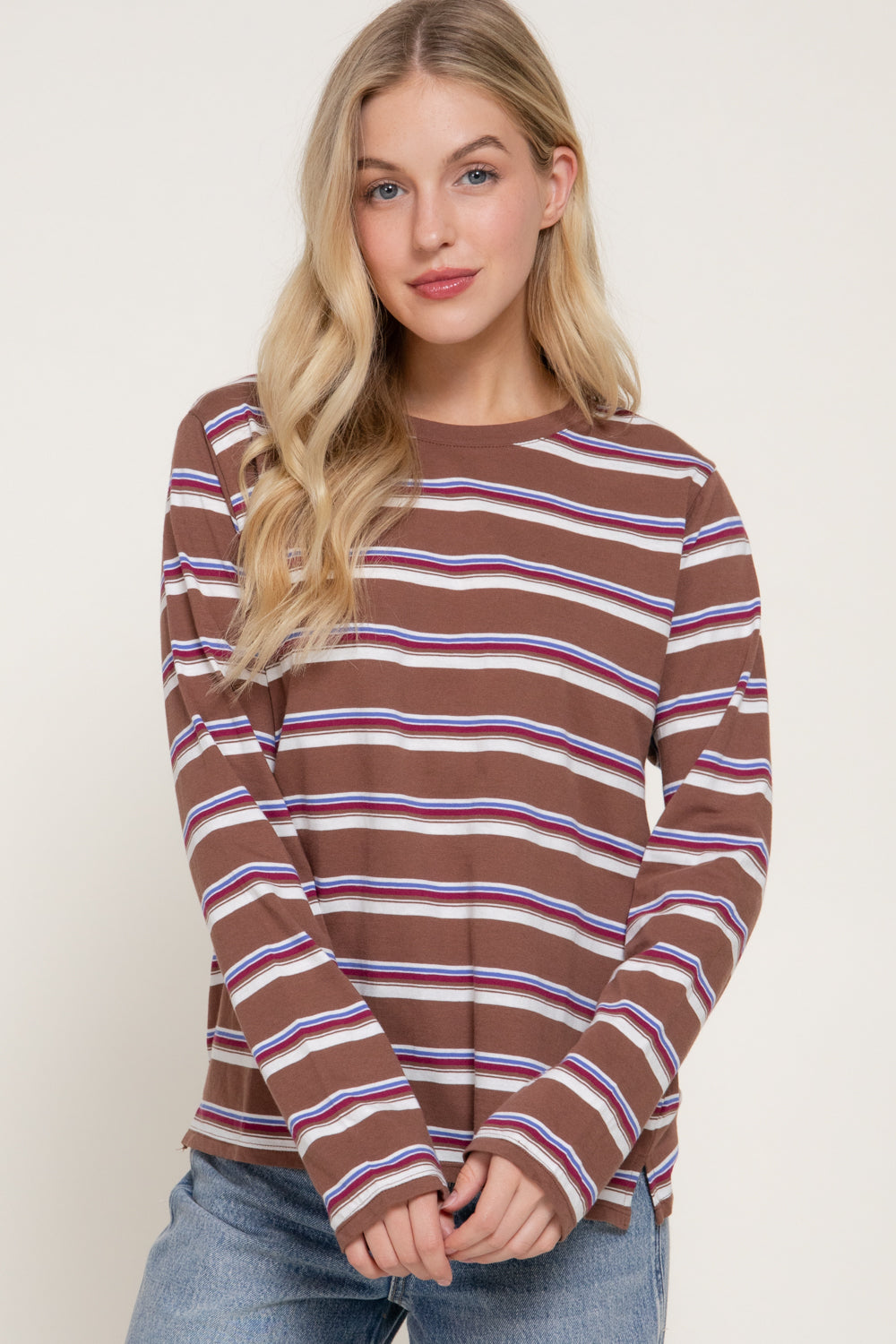 Blusa manga larga a rayas