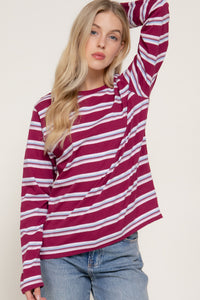 Blusa manga larga a rayas